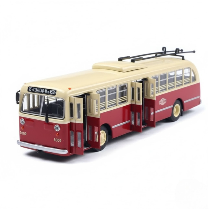 Miniatura Ônibus Pullman Westinghouse "CMTC" - Vermelho/Bege - Escala 1/24 (Controle Remoto)
