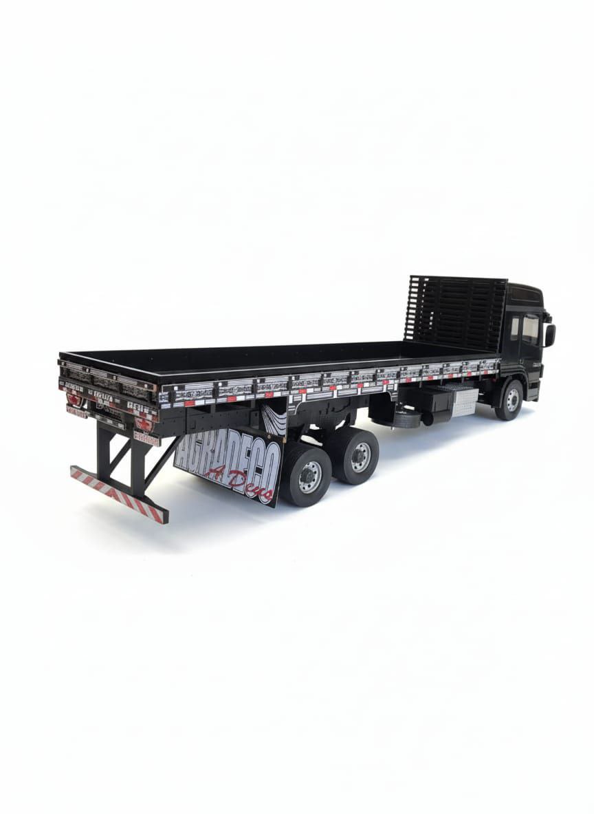 Miniatura Mercedes-Benz Atego 2429 Carroceria Preta (Escala 1/24)