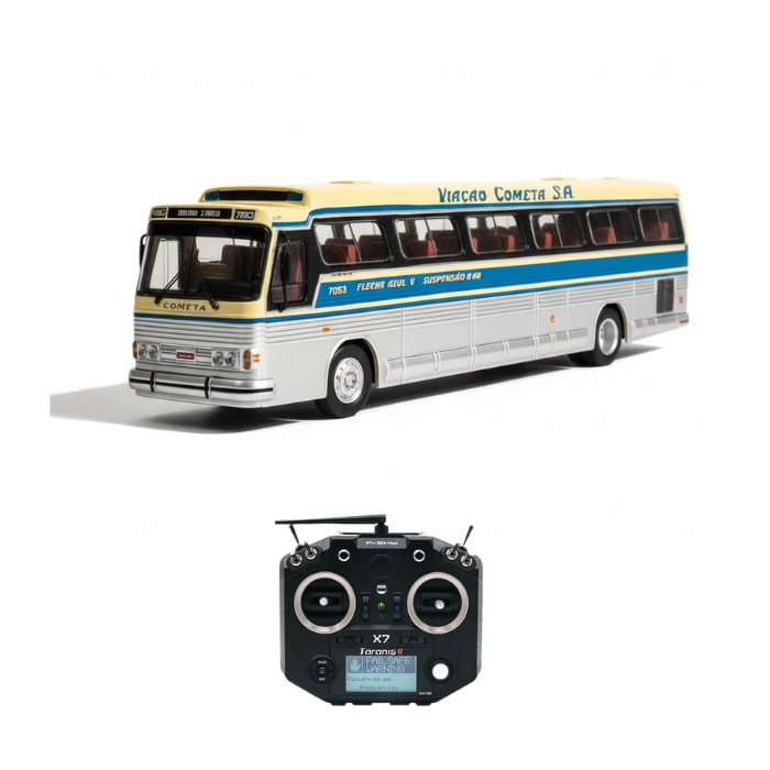 Miniatura Ônibus Scania CMA Flecha Azul V "Viação Cometa" - Escala 1:14 (Controle Remoto)